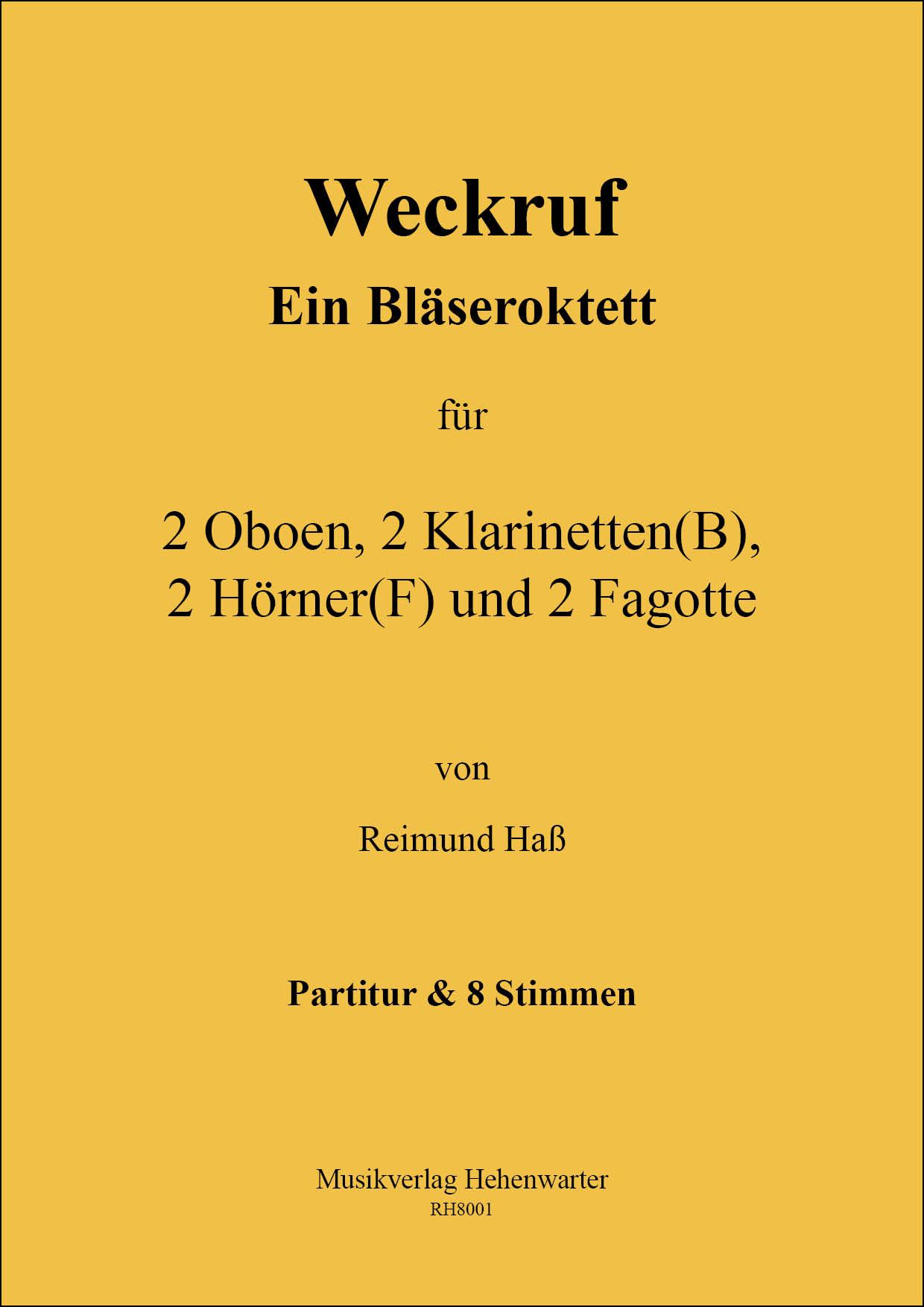 EL-1001-Osterkantate__Titelgrafik Haß, Reimund – Weckruf, ein Bläseroktett