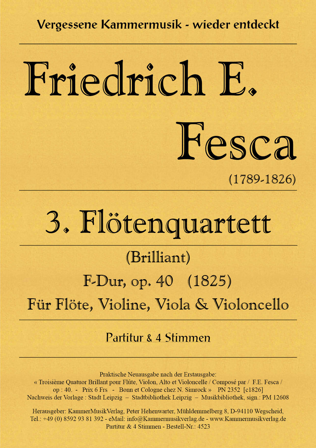 4523_Fesca_op_40_TitelgrafikTISS5v1hKWHXu Fesca, Friedrich Ernst - Flute Quartet No. 3, F major, op.40