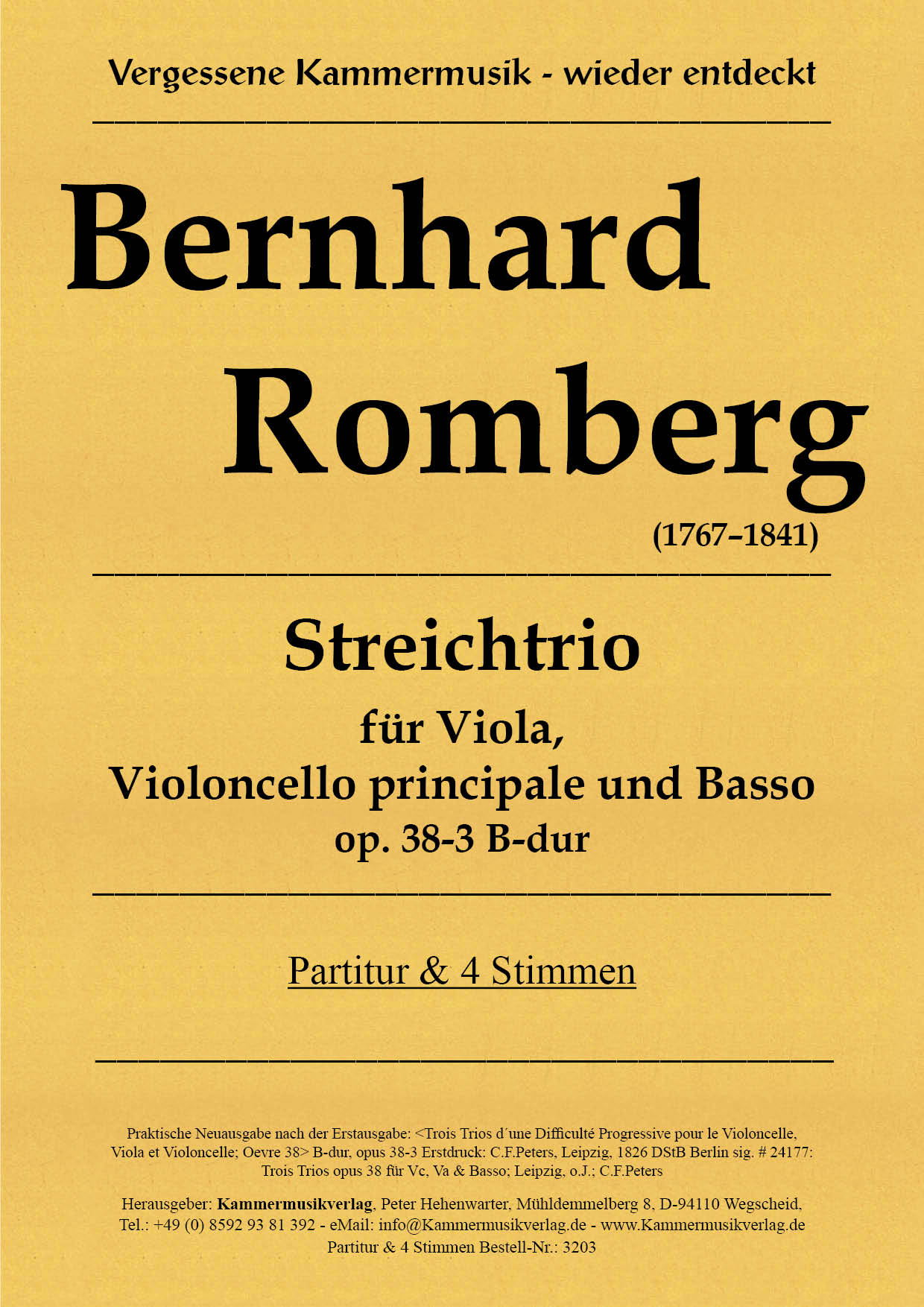3203-Romberg_op_38_3_Titelgraphik Romberg, Bernhard – Streichtrio für obligates Violoncello, Viola und Basso B-dur, op. 38-3