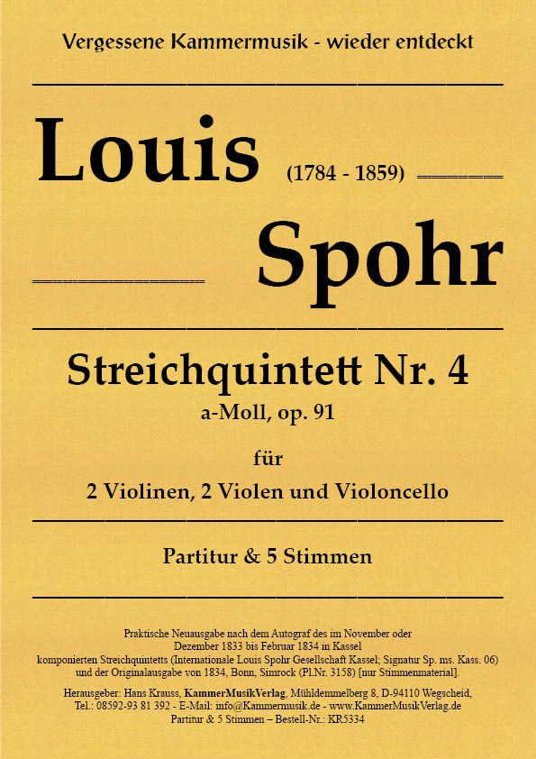 Spohr, Louis - String Quintet No. 4