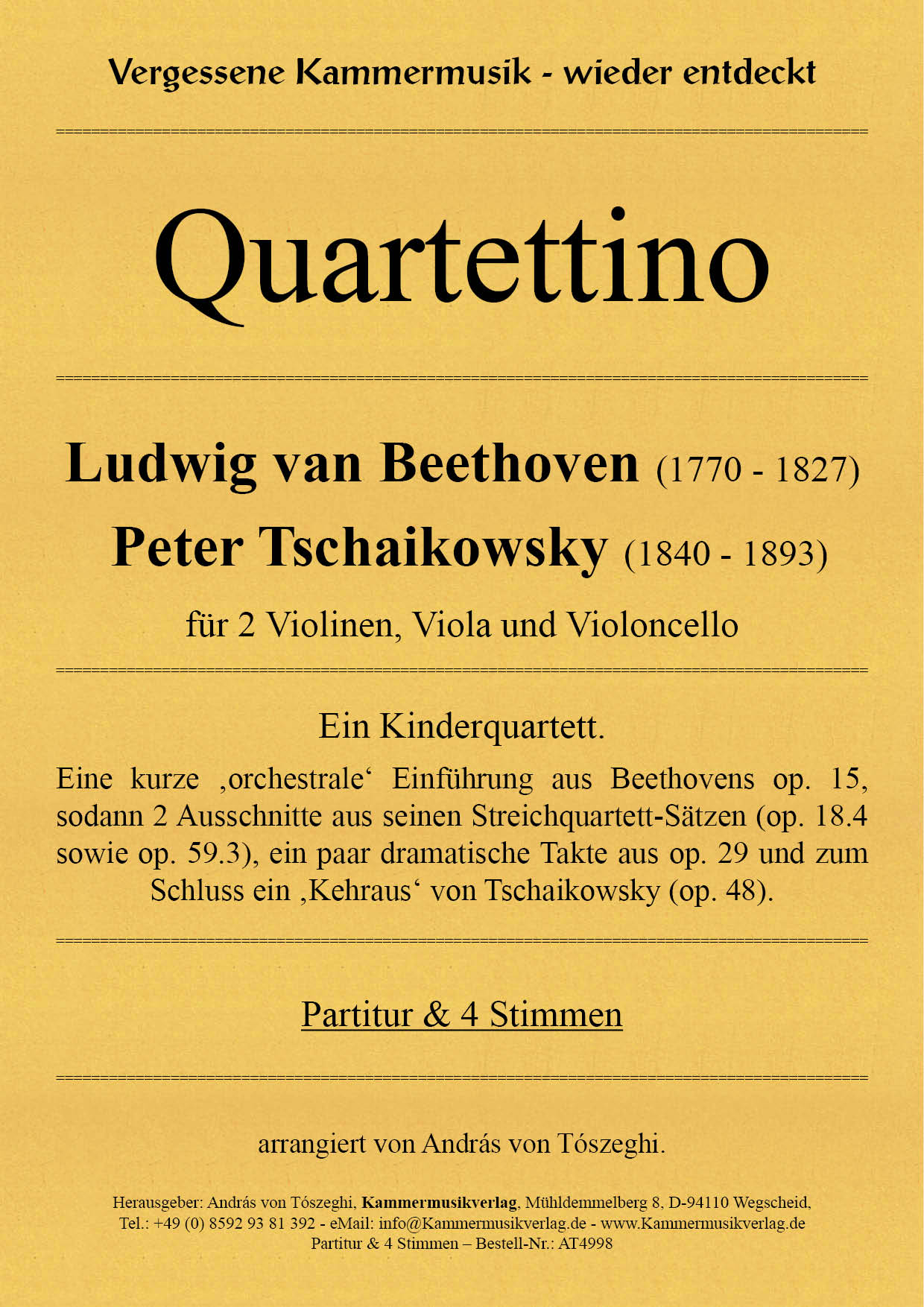 AT4998-Beeth_Tschai__Titelgrafik Beethoven–Tschaikowsky –  Quartettino - Ein Kinderquartett