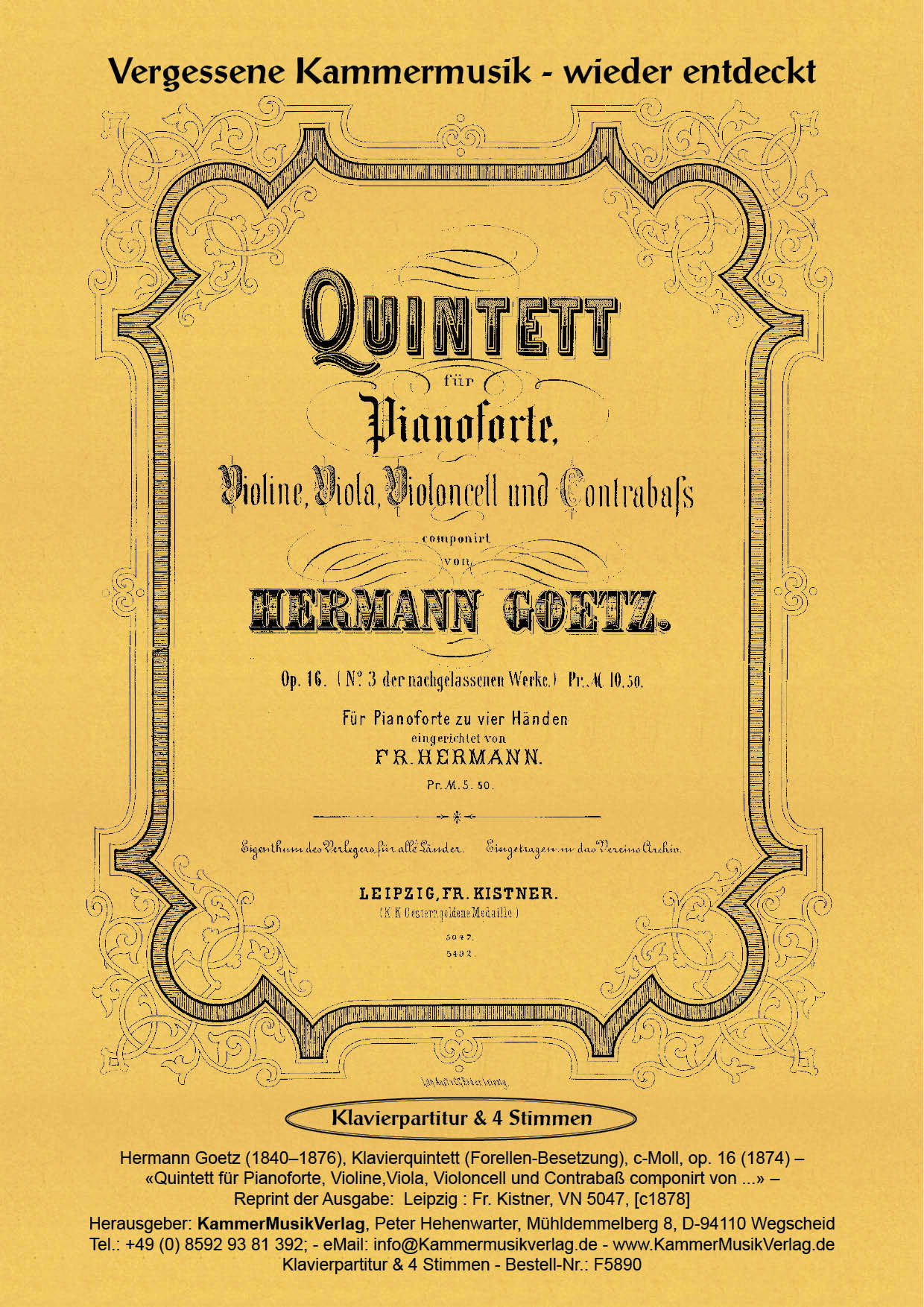 F5890-G-otz__Titelgrafik Goetz, Hermann - Piano Quintet (with Db), C minor, op.16