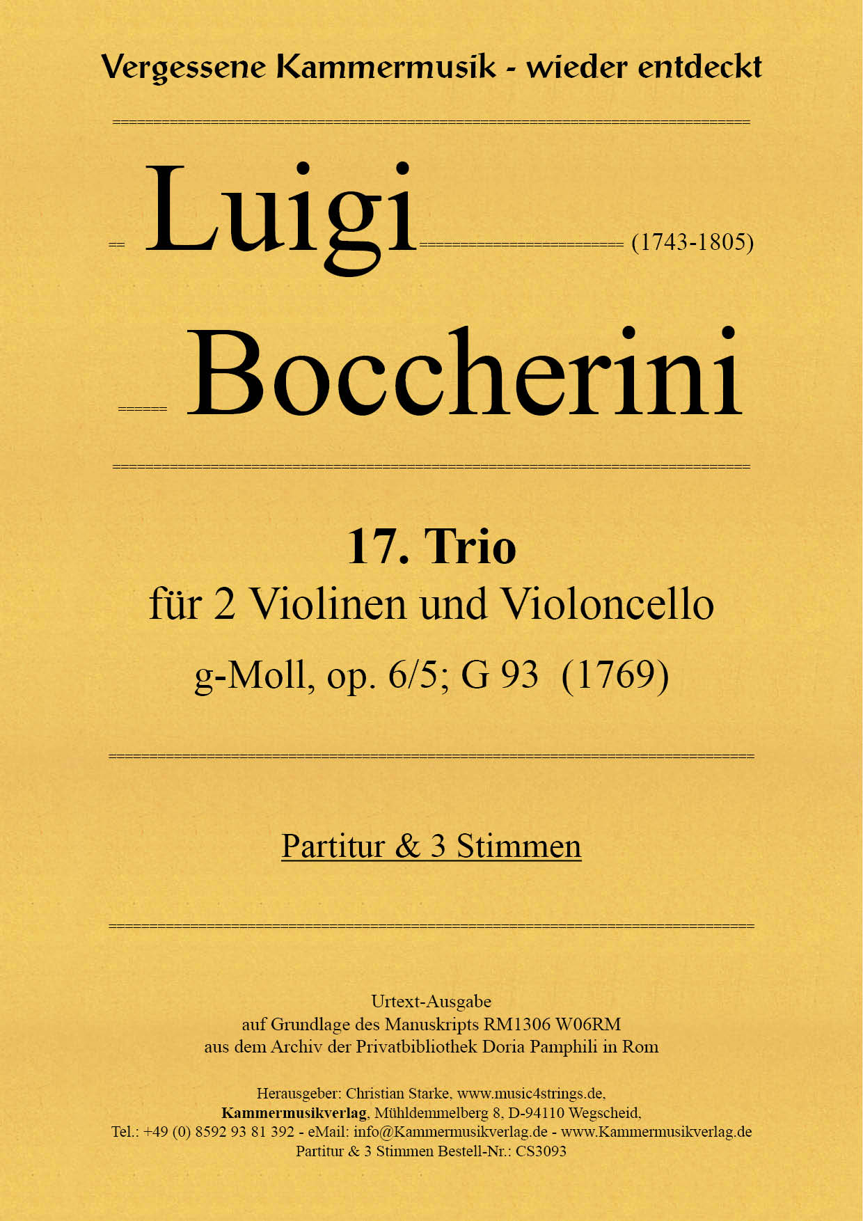 CS3093_Boccerini_Trio_Titelgrafik Boccherini, Luigi - 17th Trio for 2 violins and cello, G minor, op. 6, no. 5, G 93