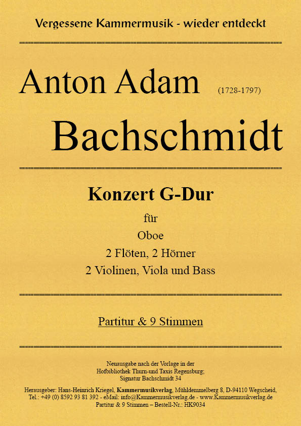 HK9034-Bachschmidt-G-Dur__Titelgrafik Bachschmidt, Anton Adam – Konzert G-Dur