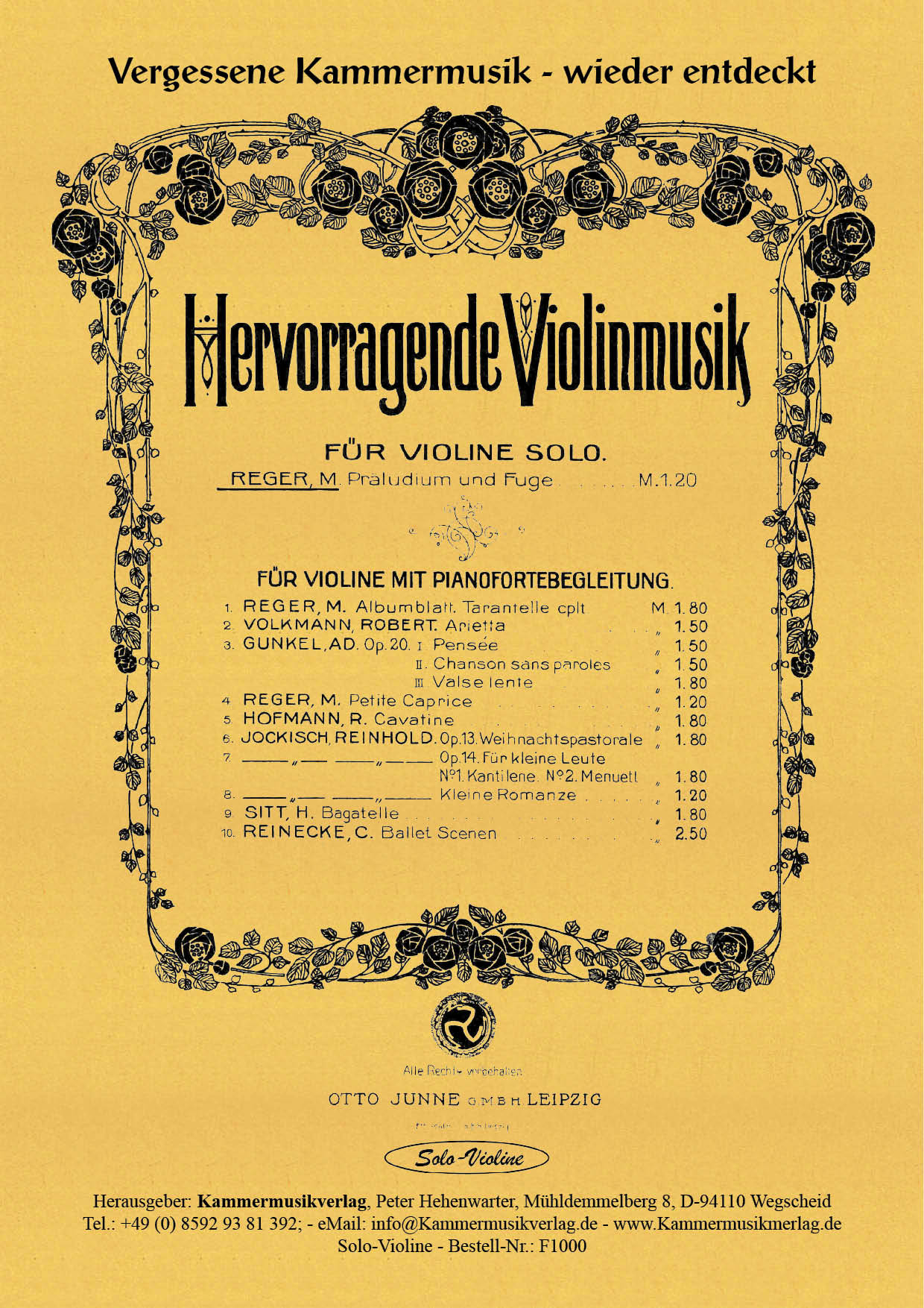 F1000-Reger_MaxVL_SoloTitelgrafik Reger, Max – Violine solo, a-Moll