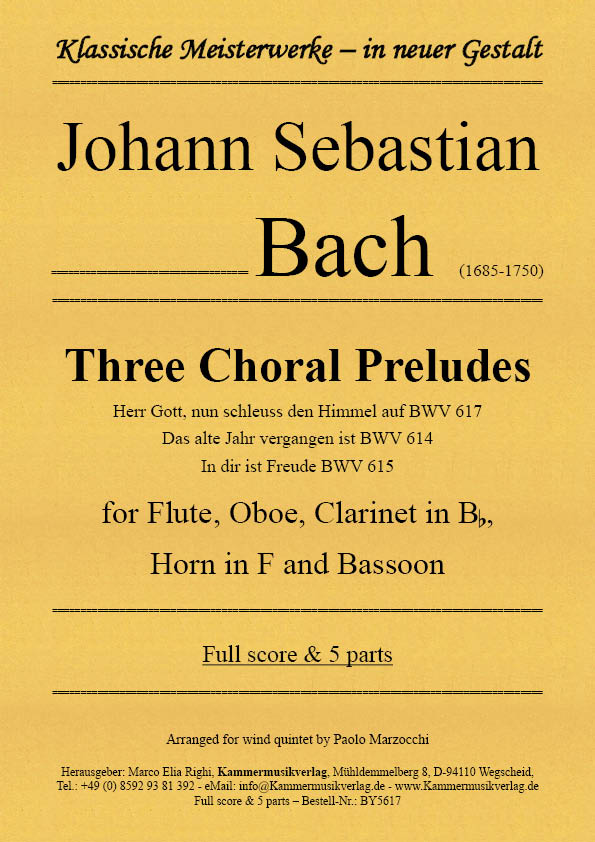 BY5617-Herr-Gott__Titelgrafik Bach, Johann Sebastian –  Three Choral Preludes