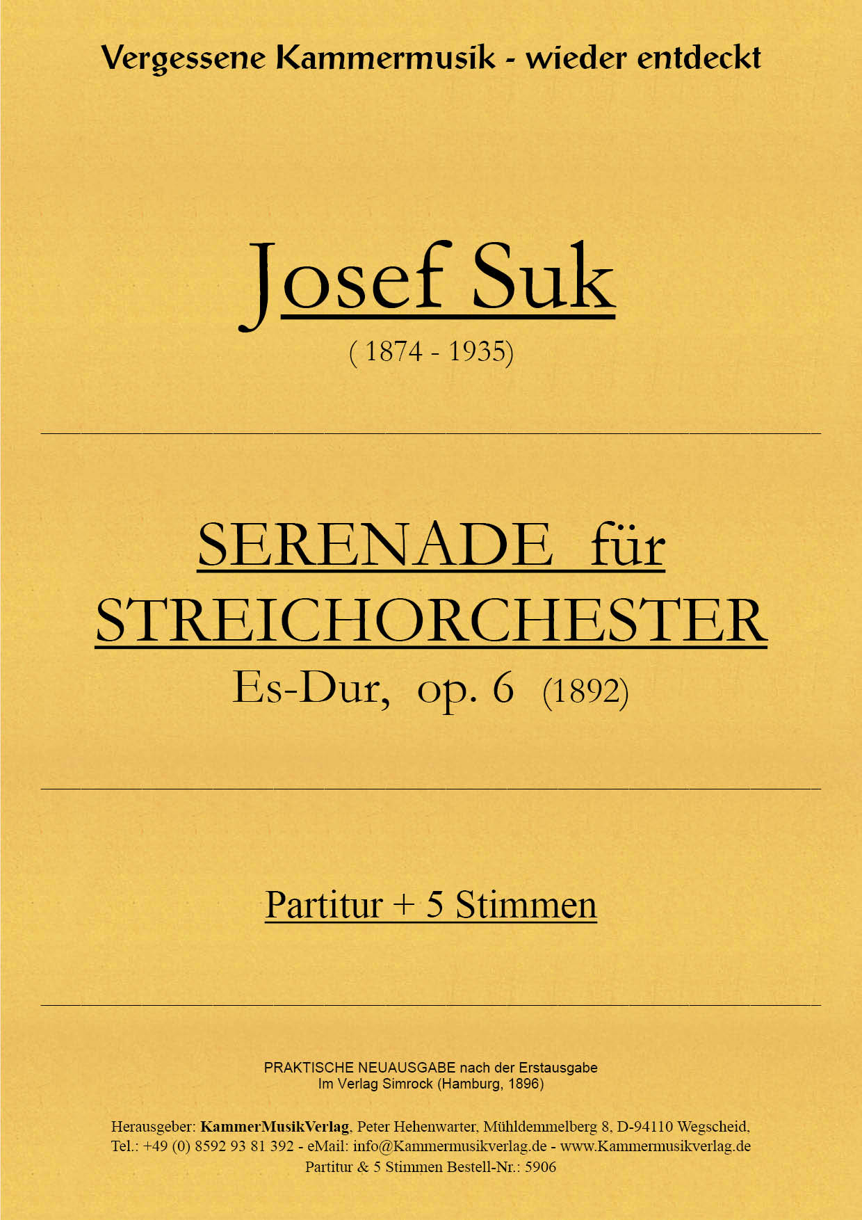 5906-Suk_Titelgrafik596728582a364 Suk, Josef – Streichorchester, Es-Dur, op. 6