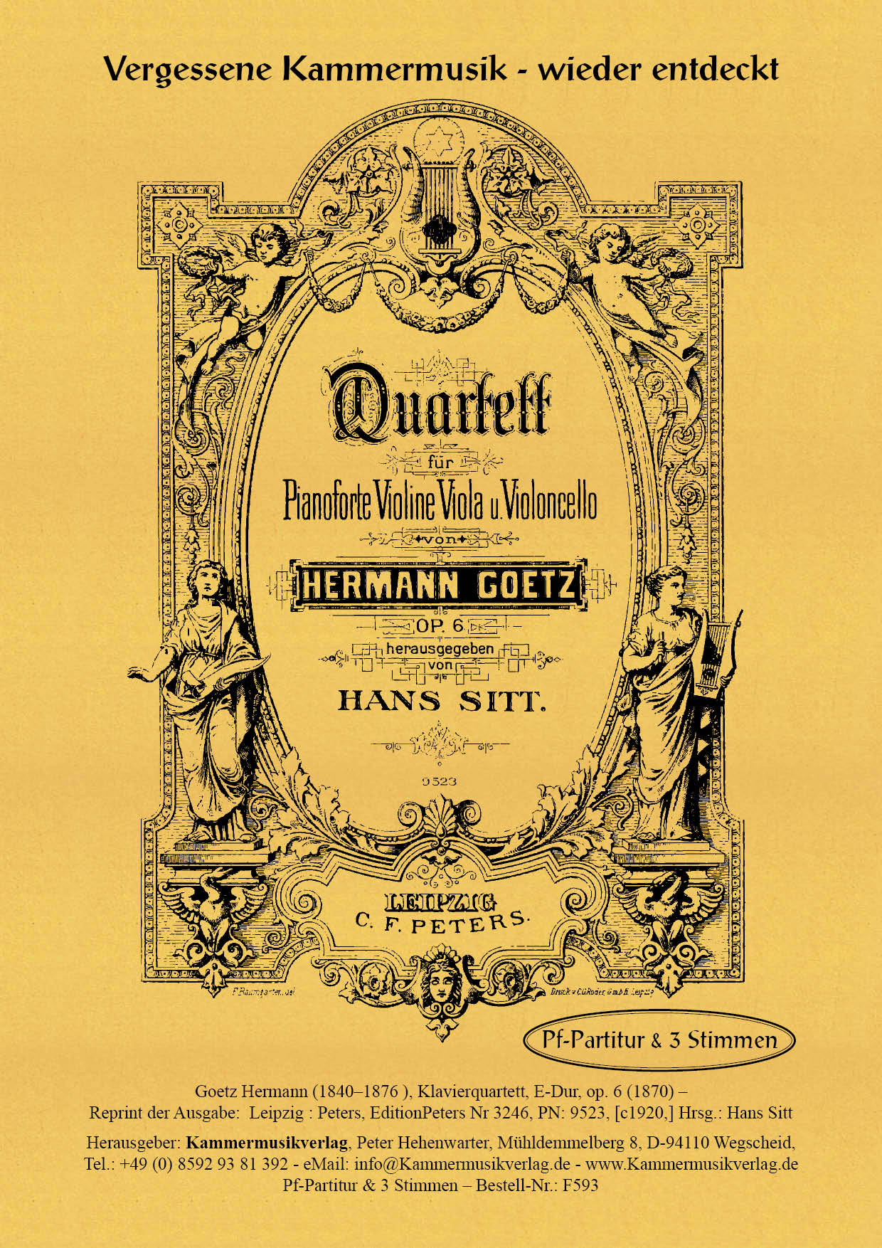 F4593-Goetz-Hermann__Titelgrafik Goetz, Hermann - Piano Quartet, E major, op.6