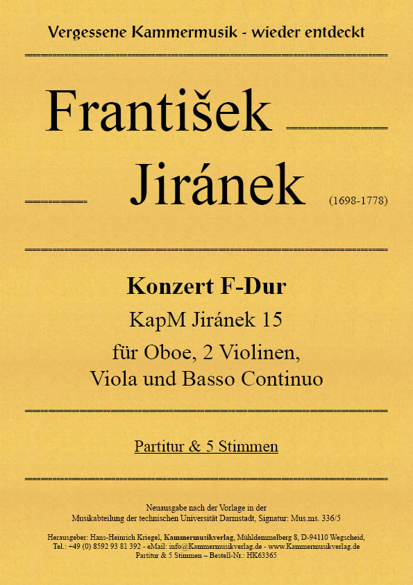 HK63365-Jiranek-Konzert-3__Titelgrafik Jiránek, František - Konzert in F flat major KapM Jiránek 15