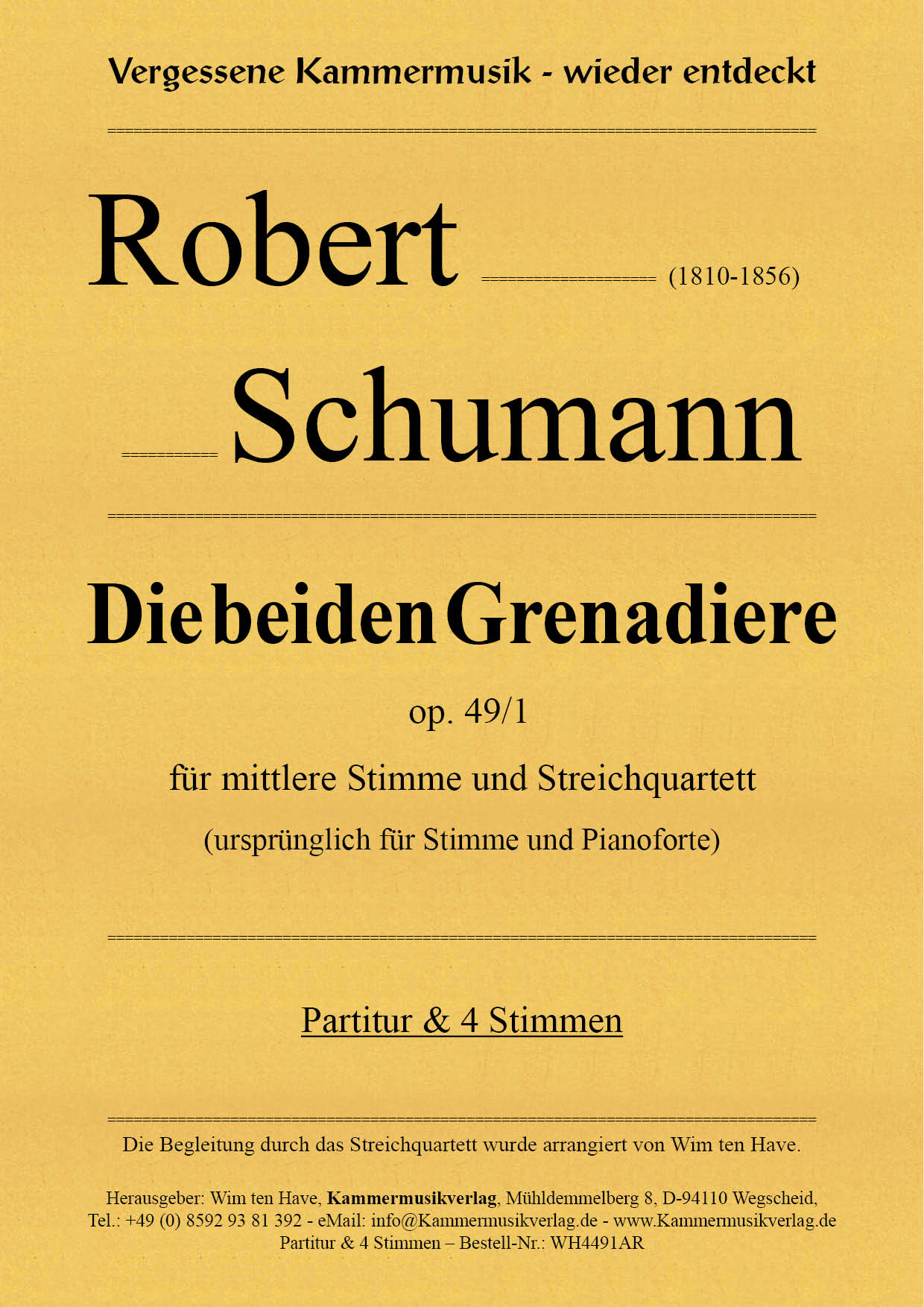 WH4491AR_Schumann_Grenadier__Titelgrafik Schumann, Robert – Die beiden Grenadiere op. 49/1
