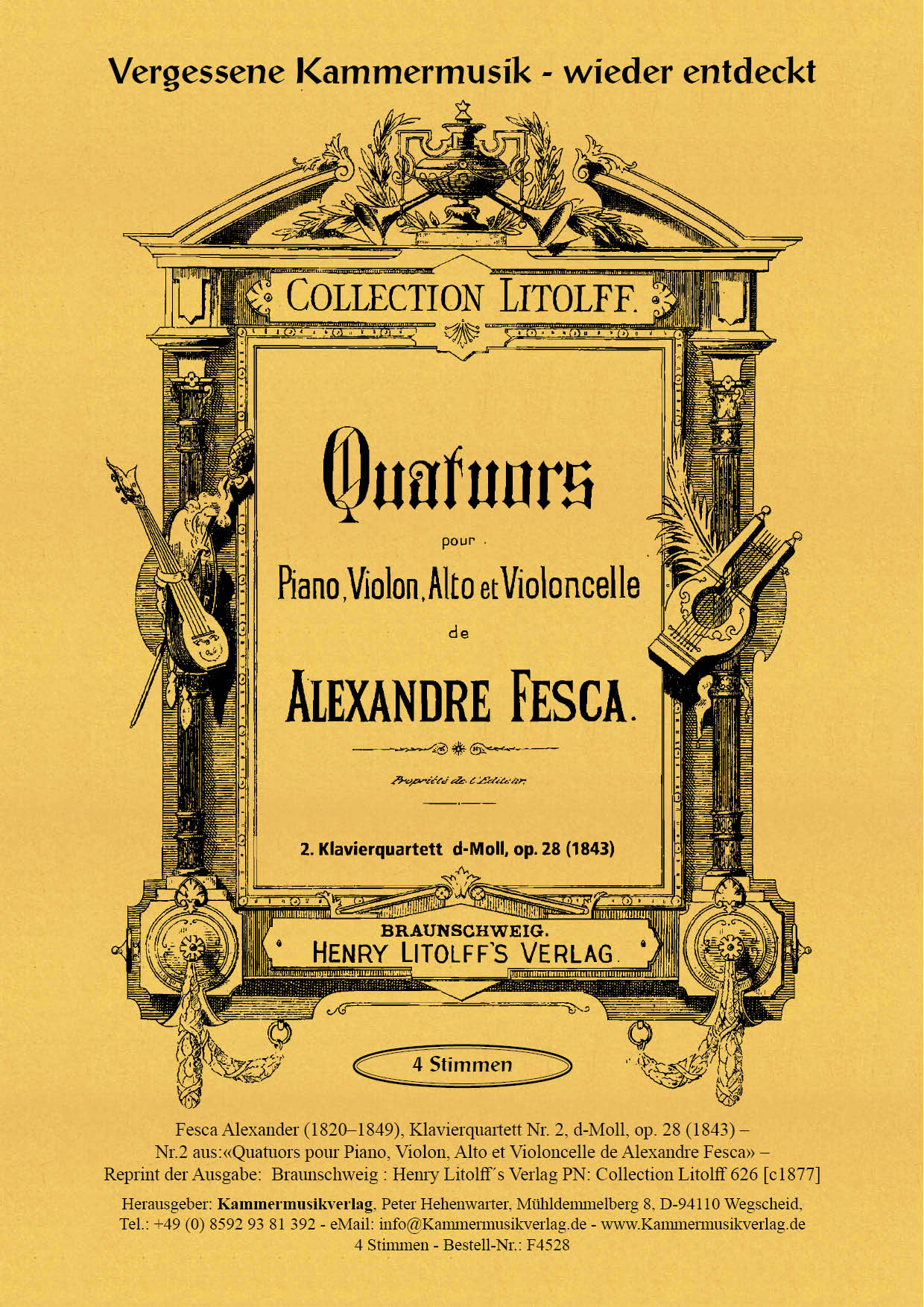 F4528_Fesca_op_28__Titelgrafik Fesca, Alexander – Klavierquartett Nr. 2, d-Moll, op. 28