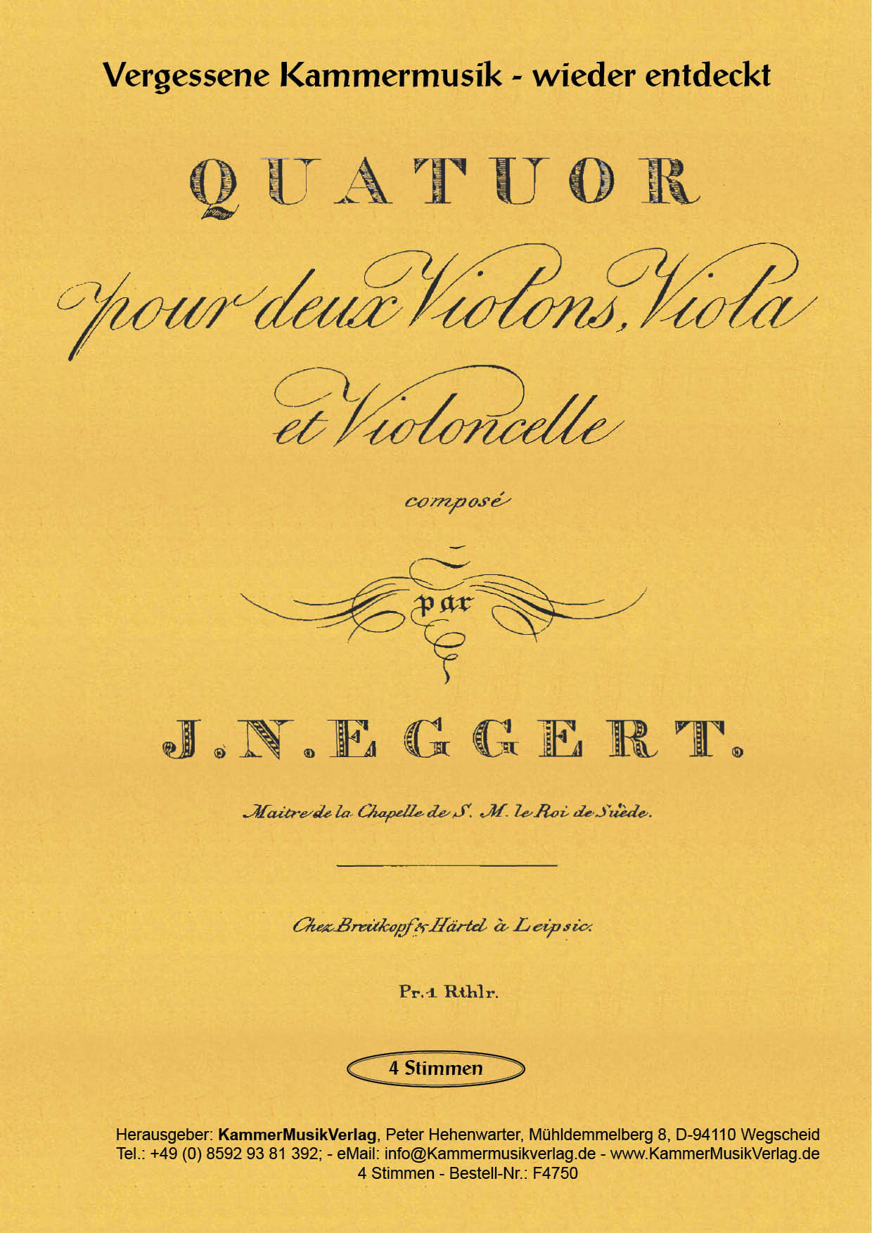 F4750-Eggert__Titelgrafik Eggert, Joachim Nikolas – Streichquartett Nr. 2, g-Moll, op. 2, Nr. 2