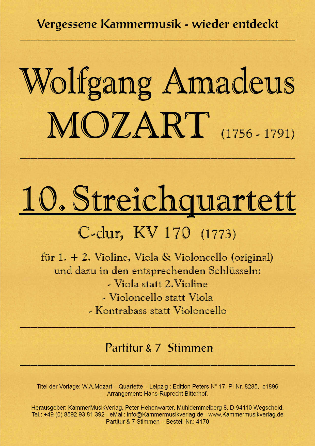 4170_MozartWA_KV170_Titelgrafik5a16b6b48feb1 Mozart, Wolfgang Amadeus – Streichquartett Nr. 10, C-Dur, KV170