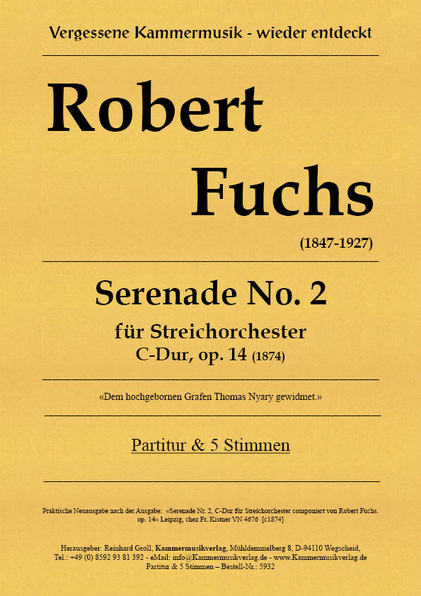 5932-Fuchs-Serenade-Nr-2-op-14__Titelgrafik Fuchs, Robert – Serenade No. 2 für Streichorchester C-Dur