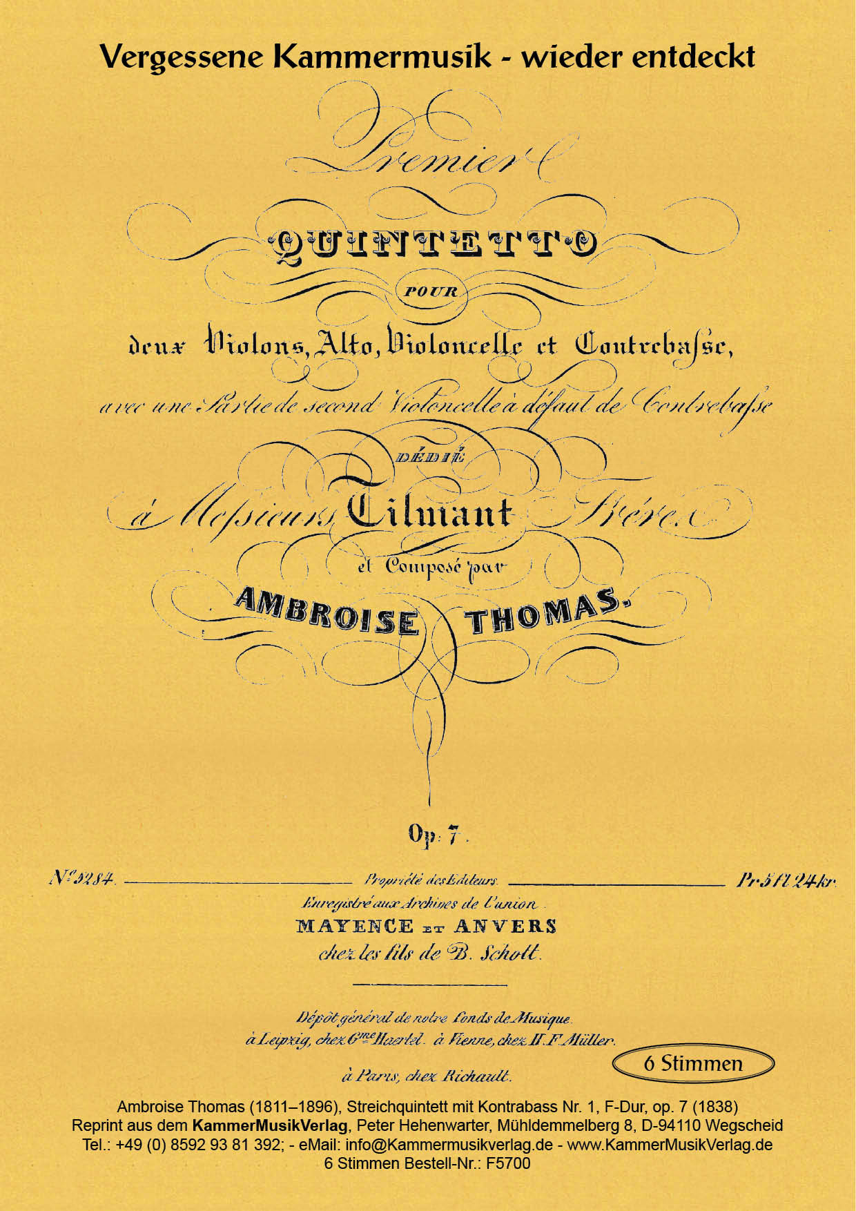 F5700-Thomas_op_7_Titelgrafik Thomas, Ambroise - String Quintet with Double Bass No. 1