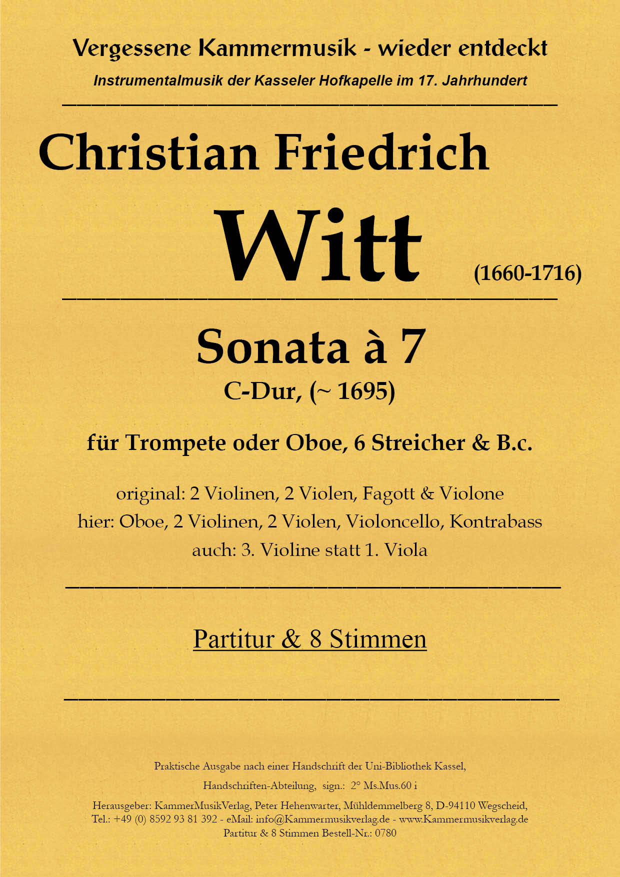 0780-Witt_TitelgrafikHFpxNCvmLi7RP Witt, Christian Friedrich – Bläser-Str.-Septett, C-Dur