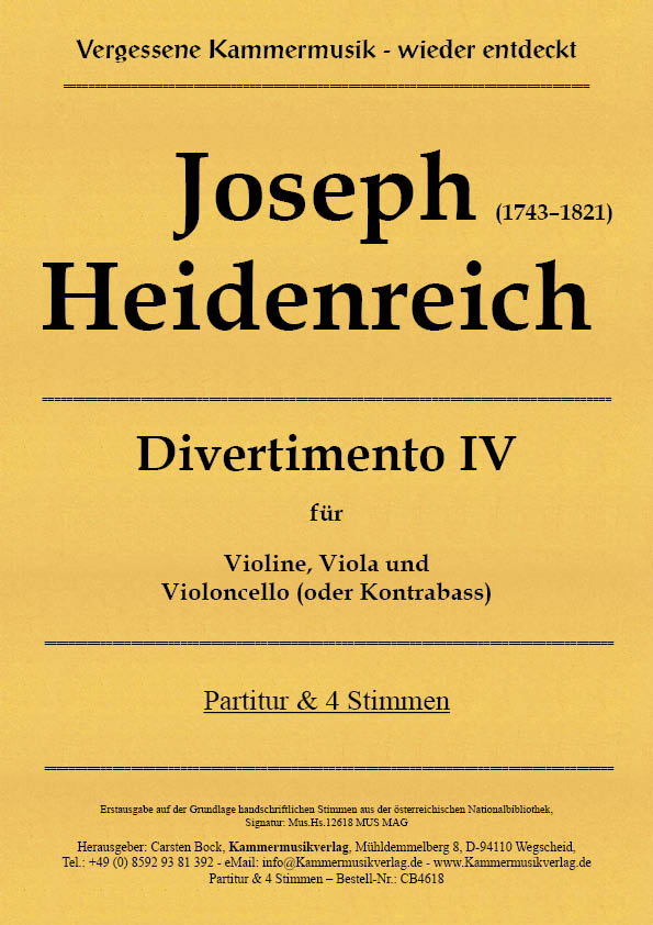 CB4618-Heidenreich-4__Titelgrafik Joseph Heidenreich – Divertimento IV