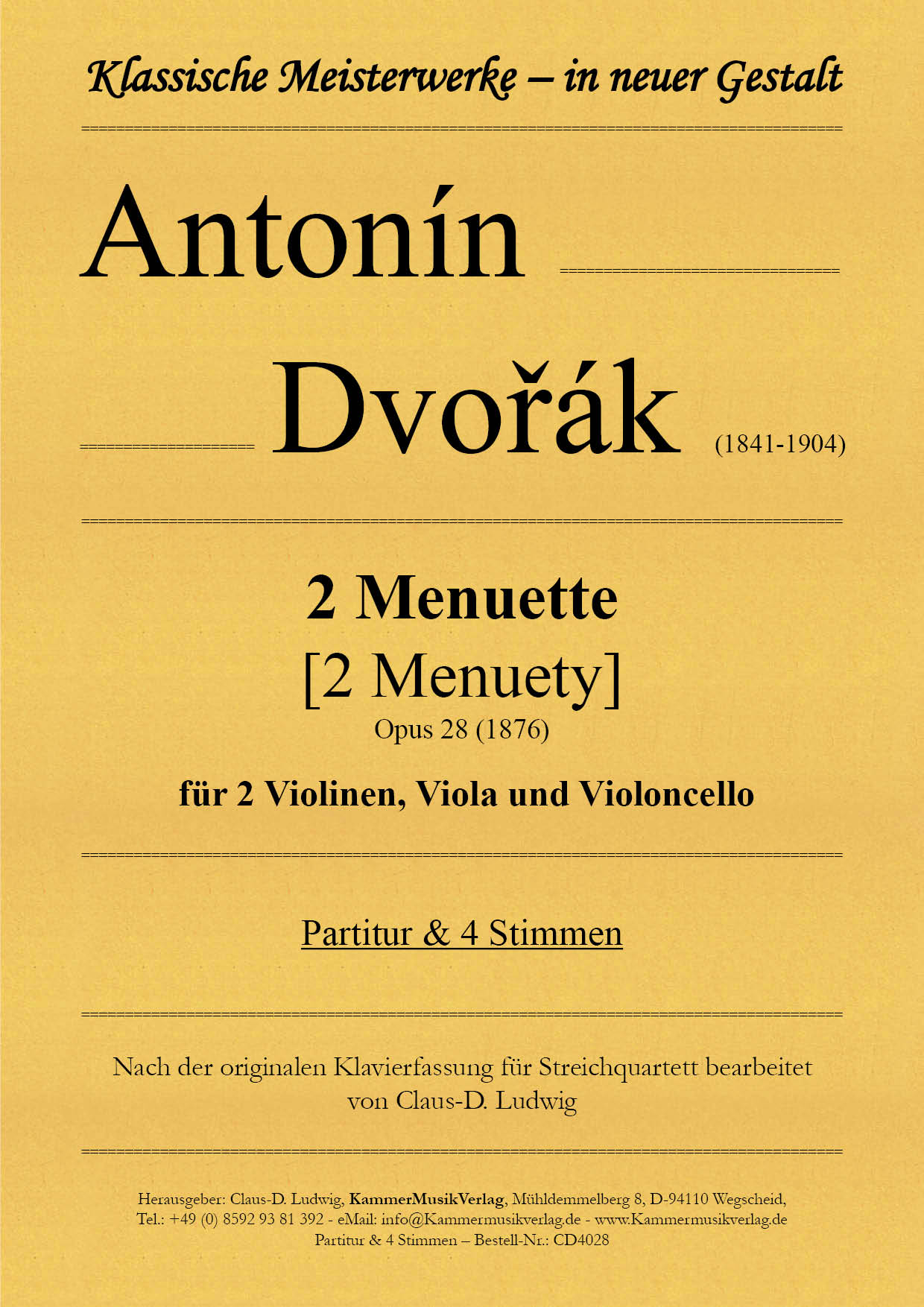 CD4028-Dvorak-Menuette__Titelgrafik Dvořák, Antonín - 2 Menuette