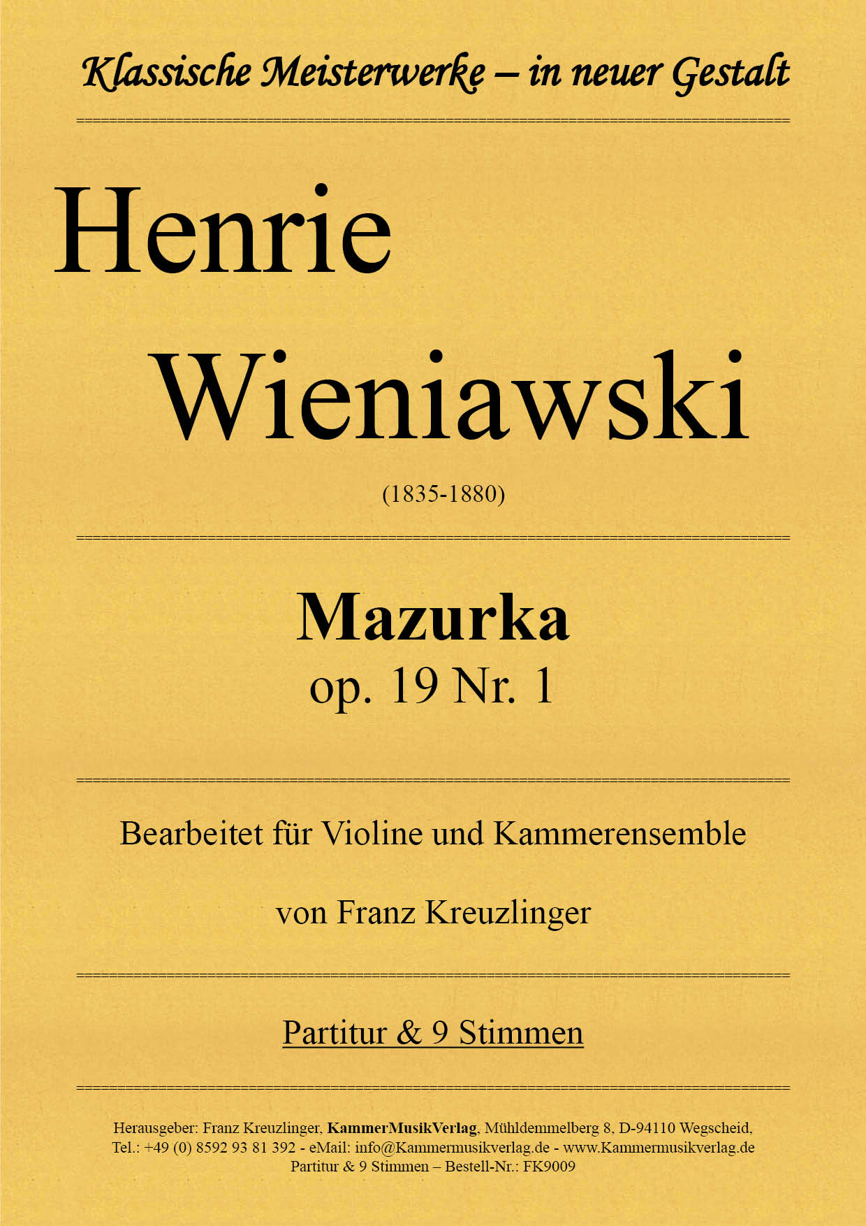 FK9009-Wieniawski_Mazurka__Titelgrafik Wieniawski, Henrie – Mazurka
