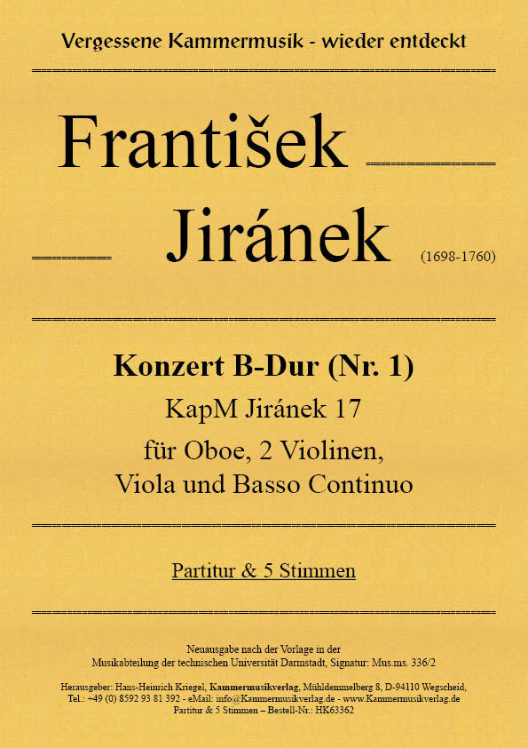 Jiránek, František – Konzert B-Dur (Nr. 1)