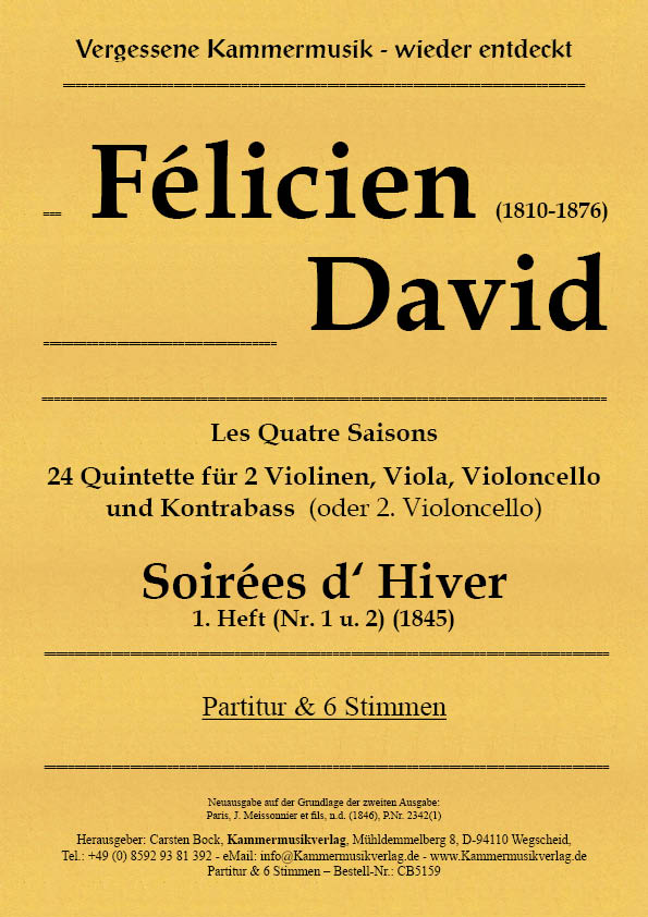 CB5159-Felicien_Dav-Hiver_1_2__Titelgrafiks1u6deq7HD8wi David, Félicien – Soirées d‘ Hiver 1. Heft (Nr. 1 u. 2) (1845)