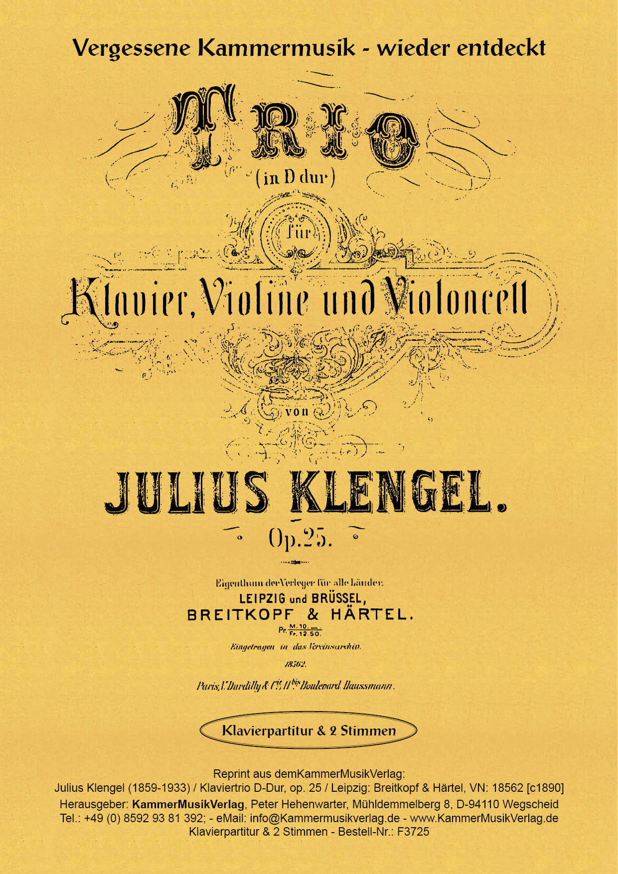 F3725-Klengel_Sohn_TitelgrafikZb6PKhLZ3pO2p Klengel, Julius –  Klaviertrio Nr. 1, D-Dur, op. 25