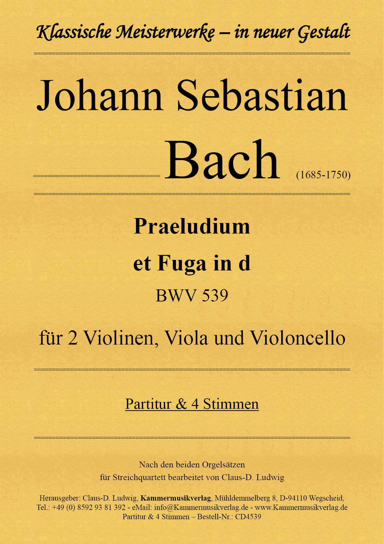 CD4539-Bach-Praeludium__Titelgrafik Bach, Johann Sebastian –  Praeludium et Fuga in d