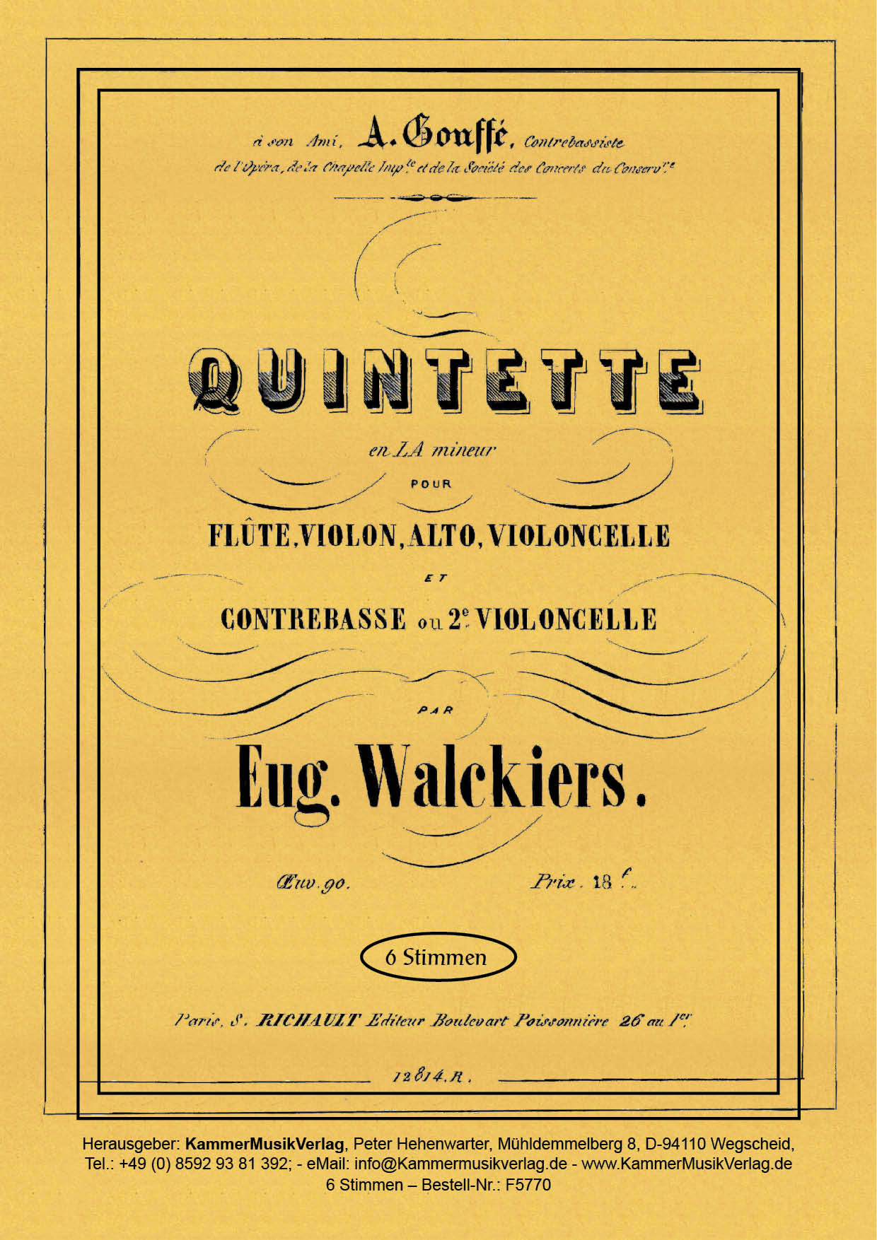 F5770_Walckiers_op_094__Titelgrafik Walckiers, Eugéne – Flötenquintett, a-Moll, op. 90