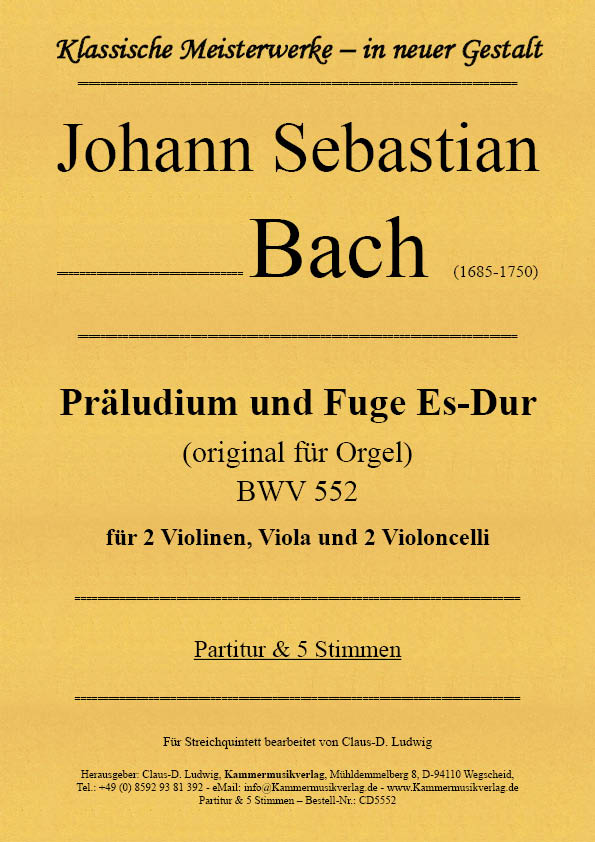 CD5552-Bach-Praeludium__Titelgrafik Bach, Johann Sebastian –  Präludium und Fuge Es-Dur
