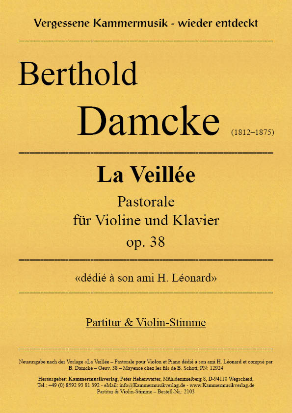 2103-Damcke_op_38_Violine__Titelgrafik Damcke, Berthold – La Veillée Pastorale für Violine und Klavier op. 38