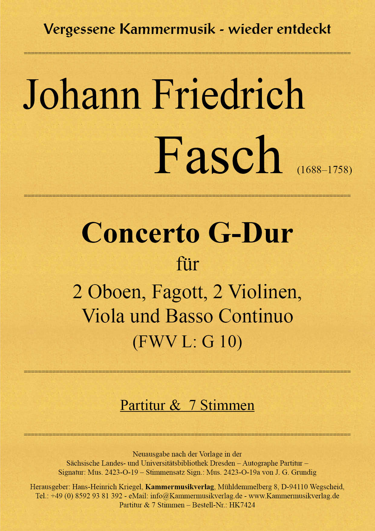 HK7424-Fasch-Oboe_G-Dur_10__Titelgrafik Fasch, Johann Friedrich – Concerto G-Dur (FWV L: G 10)