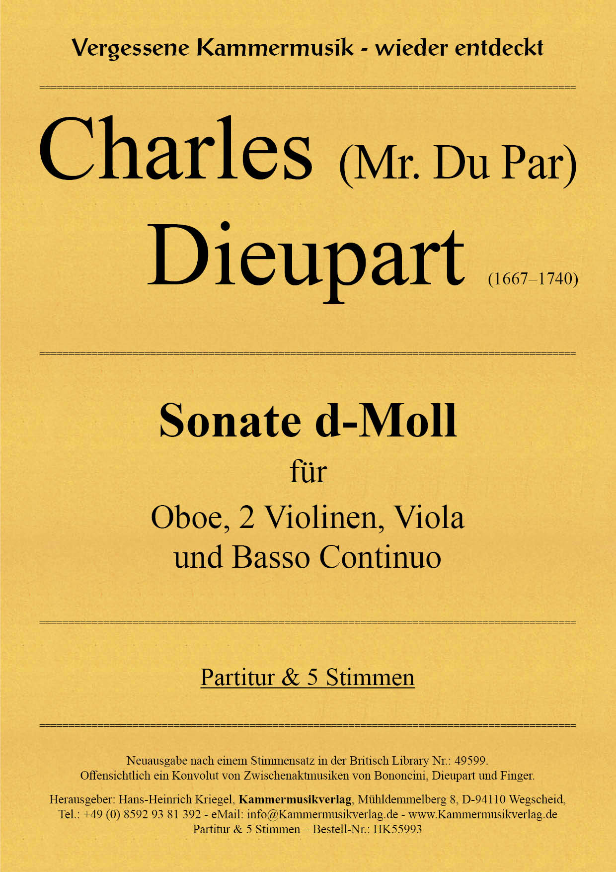 HK55993-DuPar_Sonate-d_Moll__Titelgrafik Dieupart Charles - Sonata in D minor