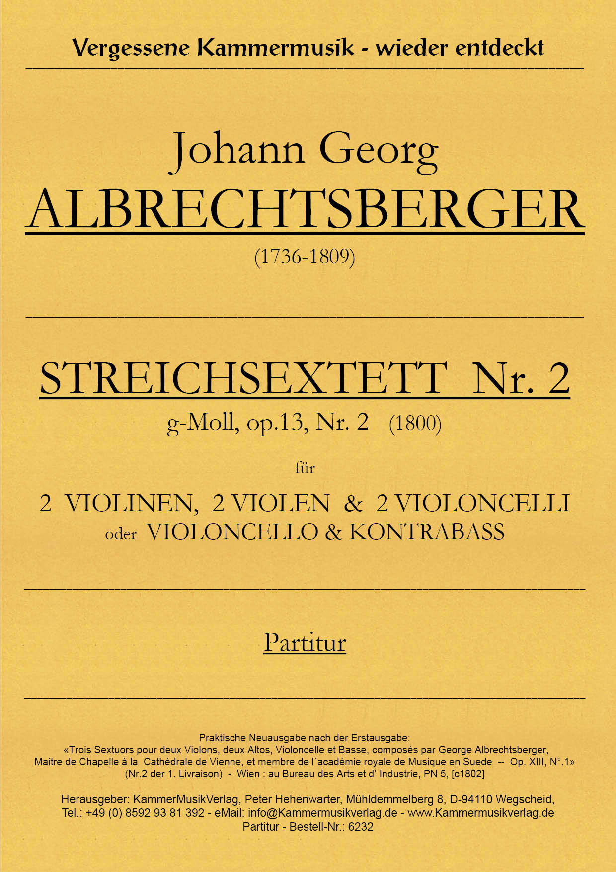 6232-Albrechtsberger_op_13_2_Titelgrafik1QTWLnQpo4uOa Albrechtsberger, Johann Georg – Streichsextett Nr. 2, g-Moll, op. 13-2