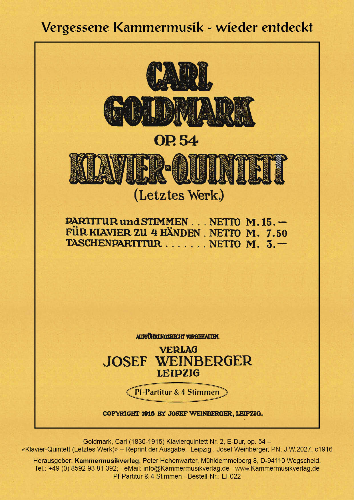 EF_022_Goldmark_op_54__Titelgrafik Goldmark, Carl – Klavierquintett Nr. 2, E-Dur, op. 54