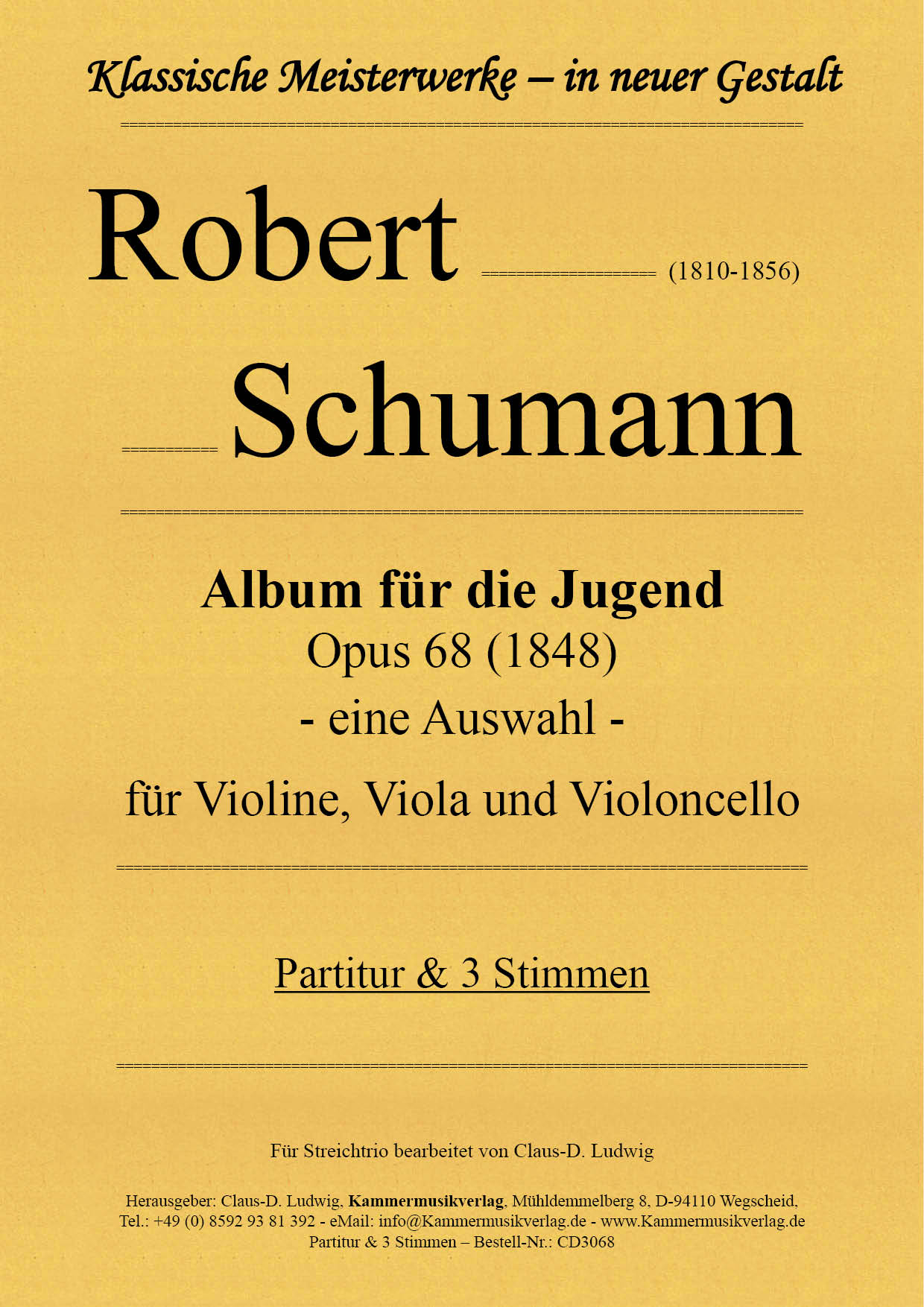 CD3068-Schumann_Jugend__Titelgrafik Robert Schumann - Album for the youth - a selection