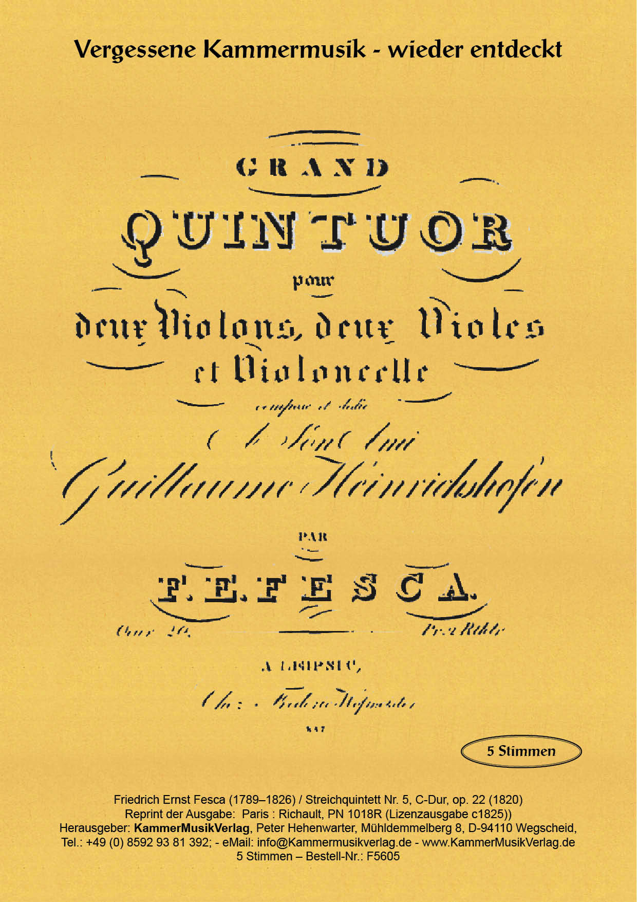 F5604-Fesca-F-E-__Titelgrafik Fesca, Friedrich Ernst – Streichquintett Nr. 4, B-Dur, op. 20