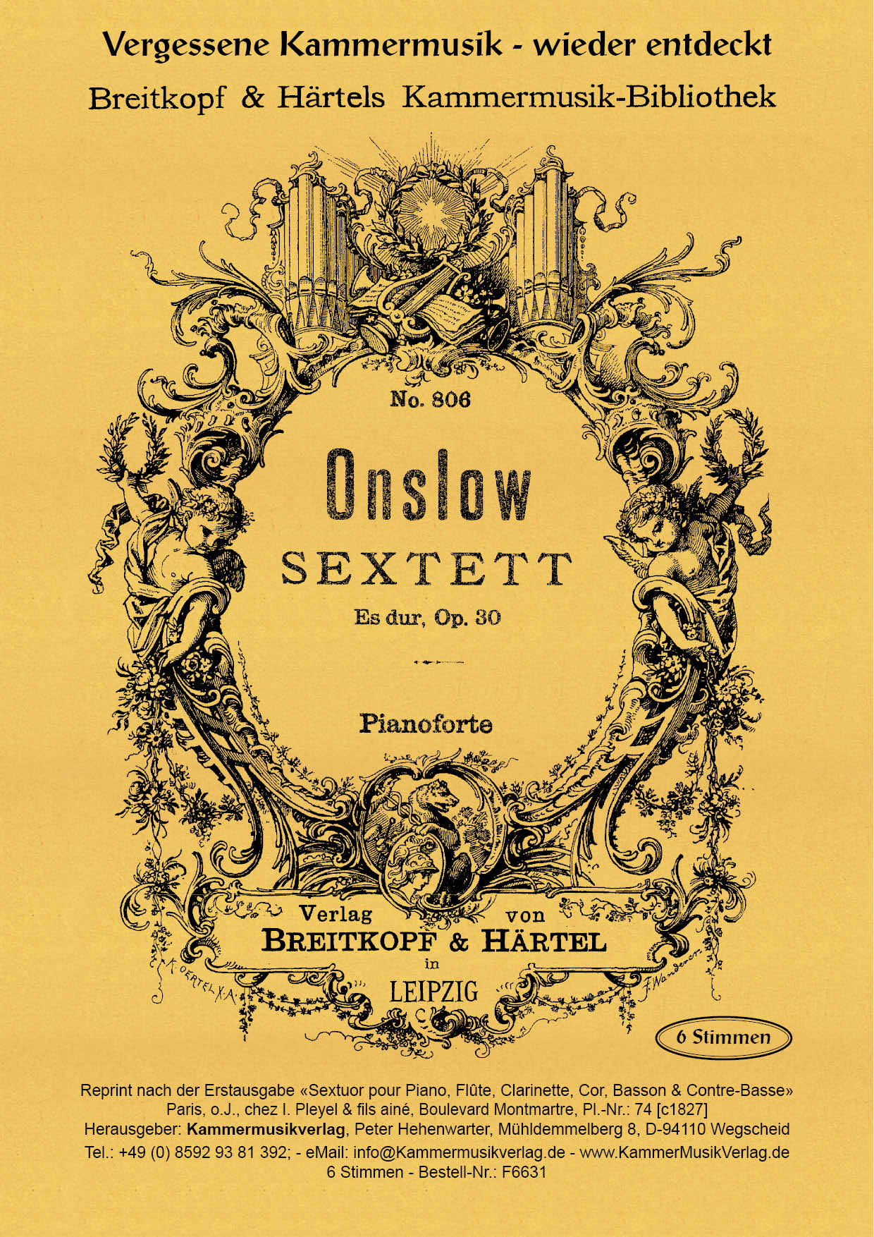 F6631-Onslow_Titelgrafik Onslow, George - Piano Sextet No. 1 with wind, E flat major, op. 30