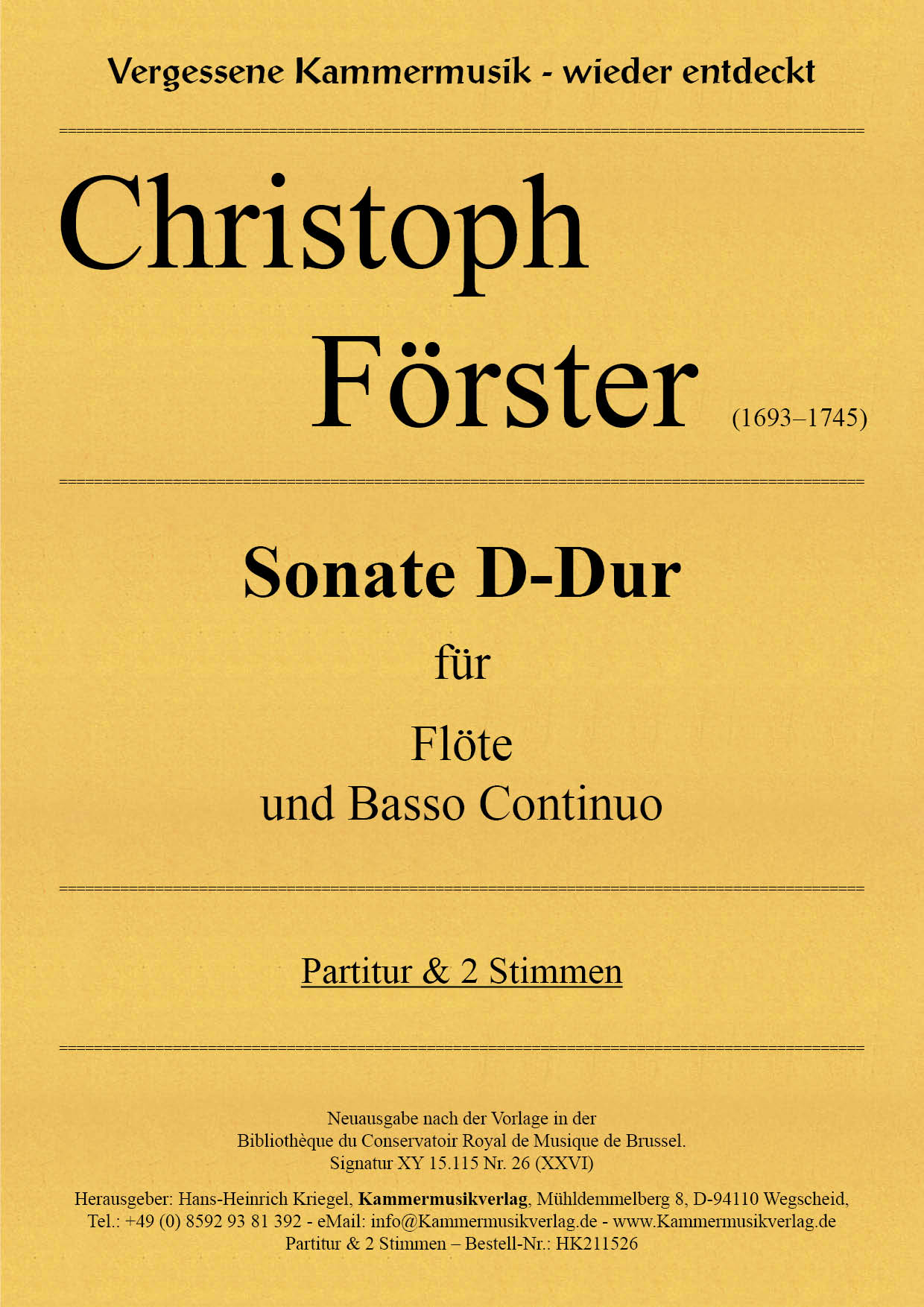 HK211526-Foerster_Sonate-D_Dur__Titelgrafik Förster, Christoph – Sonata in D major