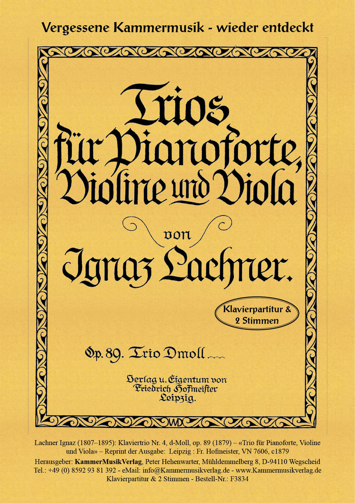 F3834-Lachner-Ignaz_op_89__Titelgrafik Lachner, Ignaz – Klaviertrio Nr. 4, d-Moll, op. 89