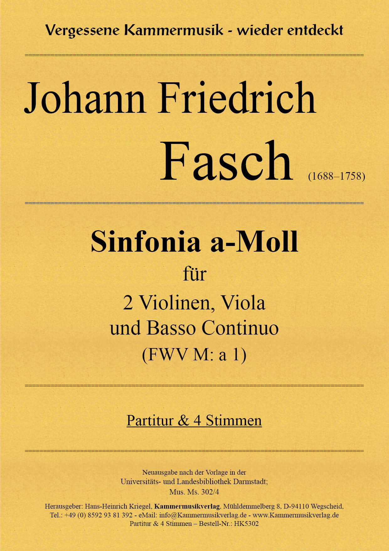HK5302-Fasch_Sinf_a_moll__Titelgrafik Fasch, Johann Friedrich – Sinfonia a-Moll (FWV M: a 1)