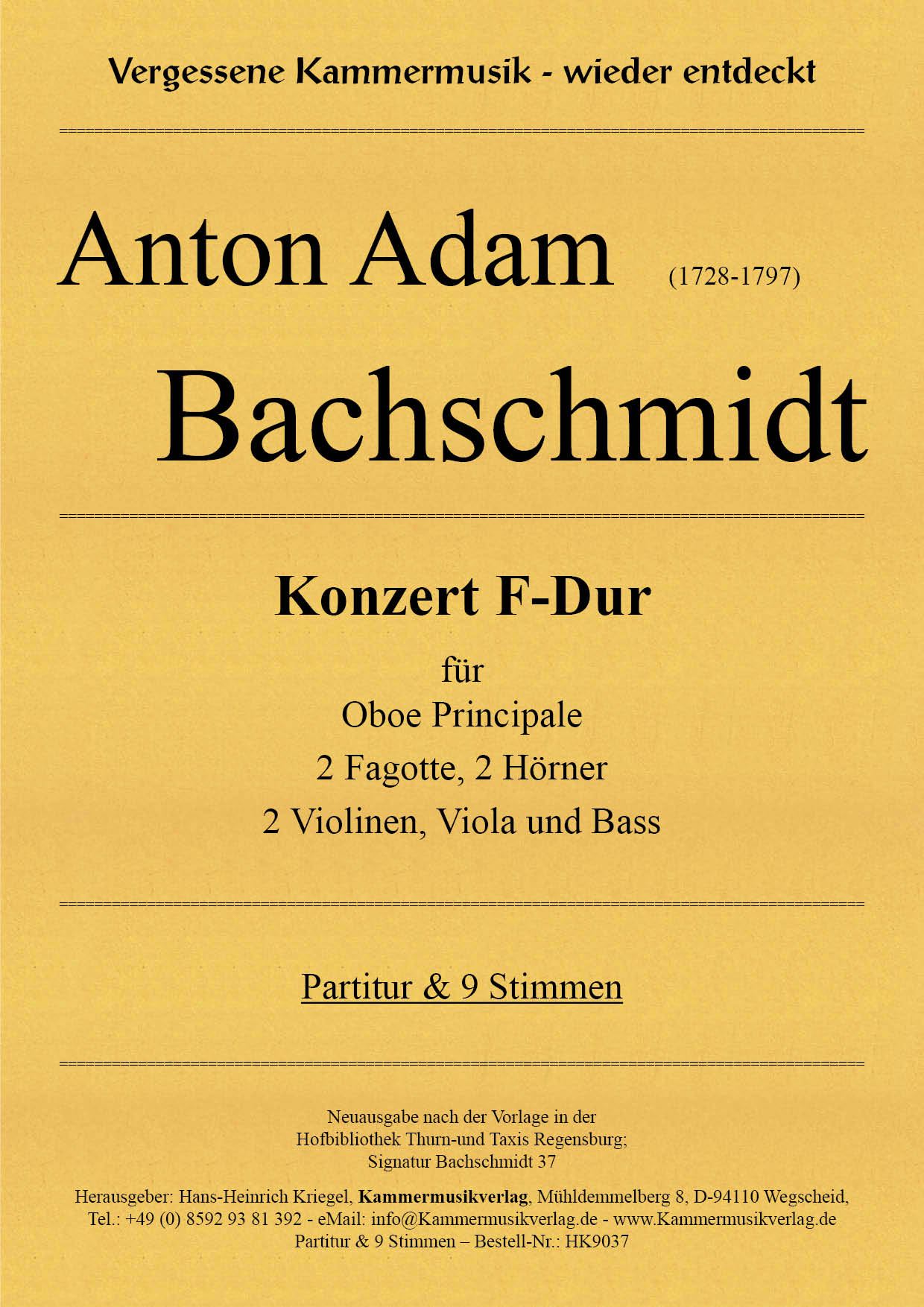 HK9037-Bachschmidt_F_dur__TitelgrafikTfmyVES2nha26 Bachschmidt, Anton Adam – Konzert F-Dur