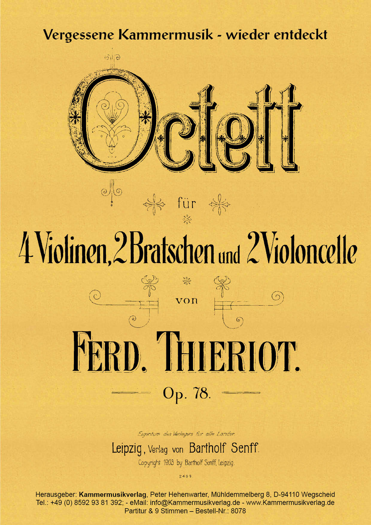 8078-Thieriot_Octett_Titelgrafik Thieriot, Ferdinand – Streichoktett, C-Dur, op. 78