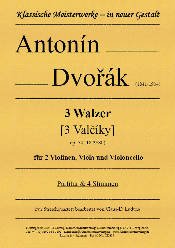 CD4054-Dvorak_op_54__Titelgrafik Dvořák, Antonín - 3 Walzer