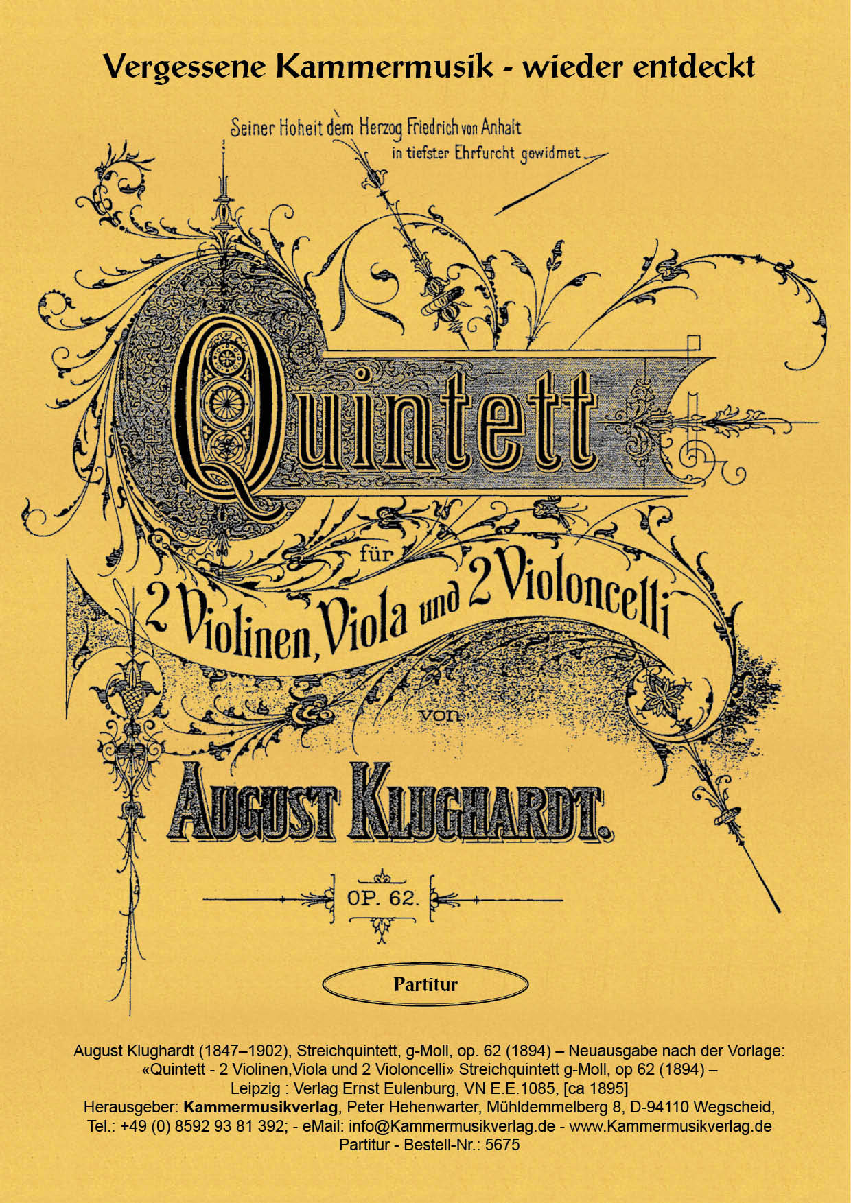 5675-Klughart_op_62__Titelgrafik Klughardt, August – Streichquintett, g-Moll, op. 62