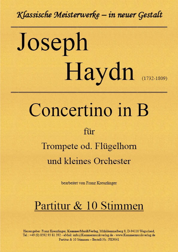Haydn, Joseph – Concertino in B flat for trumpet or flugelhorn and small orchestra