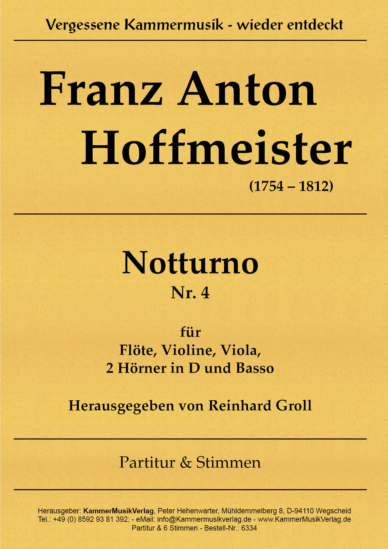 6334-Hoffmeister_Titelgrafik2VUkkwqLfLOqw Hoffmeister, Franz Anton – Notturno für Bläser und Streicher Nr. 4, D-Dur
