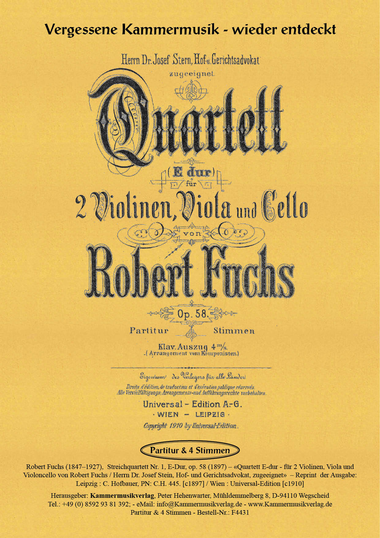 F4431-Fuchs_op_58_Titelgrafik587de319b4cc8 Fuchs, Robert – Streichquartett Nr. 1, E-Dur, op. 58