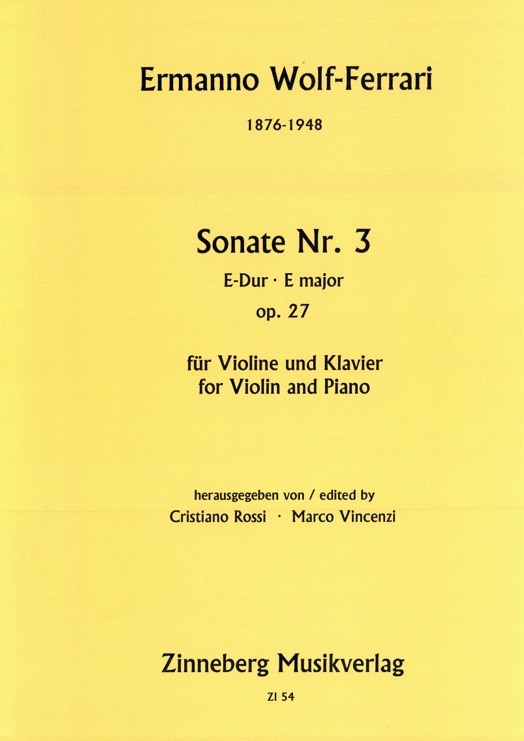Sonate Nr. 3, E-Dur, op. 27