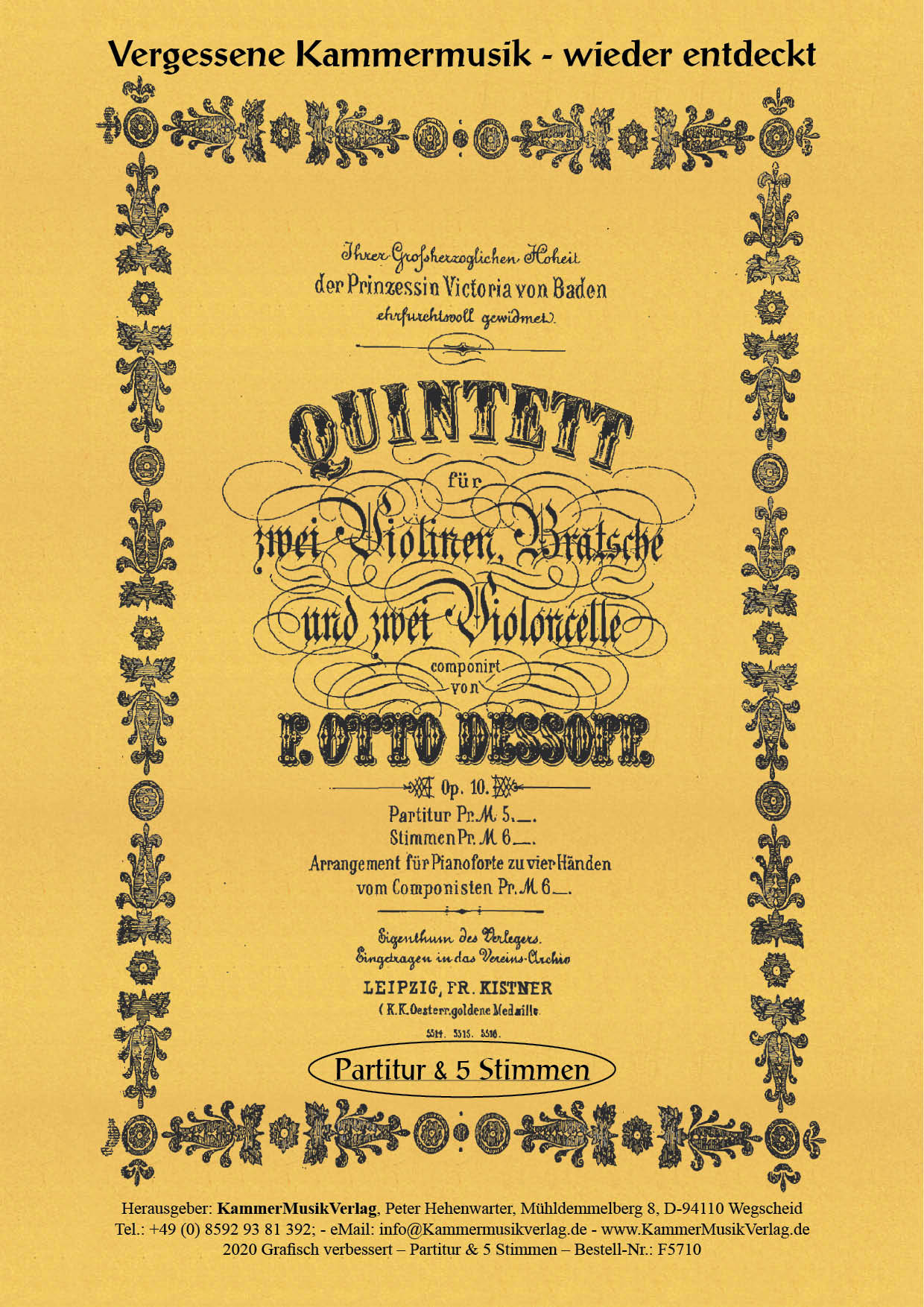 F5710-Dessof__TitelgrafikAKh3rNySHK0le Dessoff, Felix Otto – Streichquintett, G-Dur, op. 10