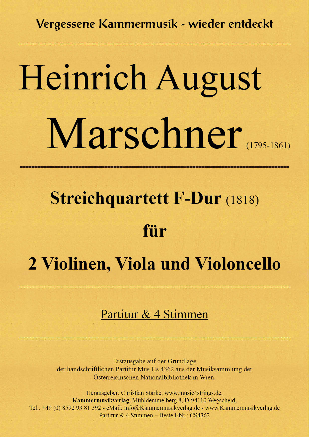CS4362-Marschner-F-Dur__Titelgrafik Marschner, Heinrich August – Streichquartett F-Dur (Mus.Hs.4362)